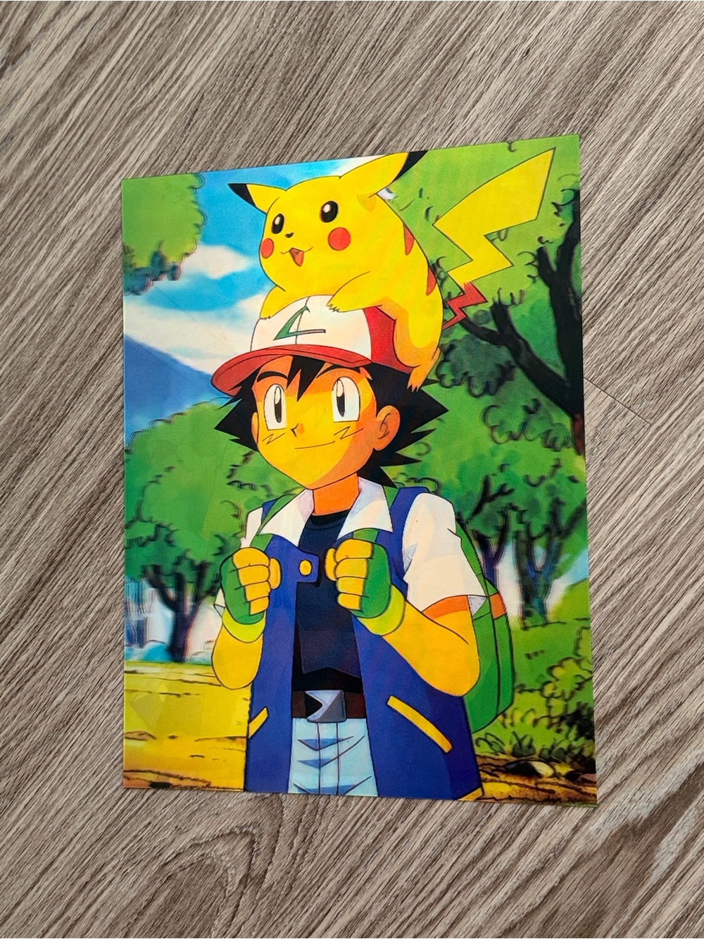 Pokemon 3D Holographic Poster Pikachu & Ash